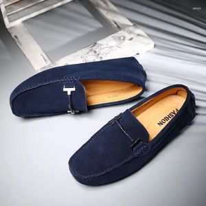 Casual skor varumärkesdesign män penny loafers formella äkta läder brittiska stil lägenheter som driver sapatos para hombre