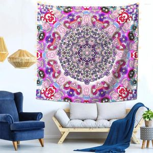 Tapisseries Pretty Mandala Pink Wall Decor Tapestry Vintage Office Perfekt presentmjukt