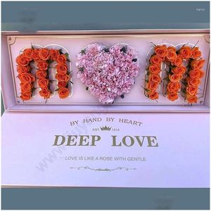 Decorative Flowers & Wreaths Mothers Day Gift Box Diy Birthday Romantic Surprise Supplies Packaging Soap Flower Happy Sweet Mug Rose D Dh9I5