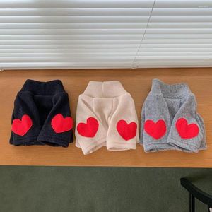 Köpek giyim schnauzer peluş love sweater evcil hayvan sıcak dip gömlek küçük oyuncak kış kıyafetleri yumuşak kazak iki ayaklı kıyafetler