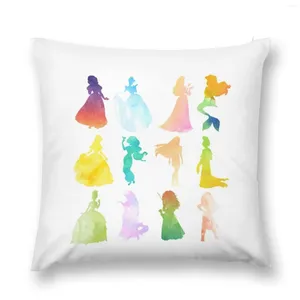 Travesseiro princesas em aquarela silhueta arremesso de sofás tampa de tampa elástica para sofá