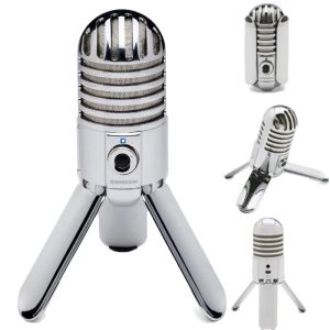 Микрофоны оригинал Samson Meteor Mic Studio Запись конденсаторного микрофона с покладкой с USB -кабелем сумкой для компьютера