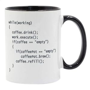 Kaffeeprogramm für Programmierer Becher Keramik Cup Color Griff Farb Weihnachtsjahr Geschenk 240407