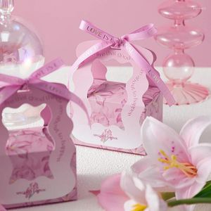 Prezent Creative Flower Cherry Blossom Handheld Box Chocolate Biscuit Candy Packaging Birthday Wedding