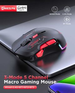 Ratos sem fio 10000dpi macro rgb mouse de jogo 10 chaves programáveis para o jogo recarregável Mouse carregando rgb luz esquerda mão esquerda y240407