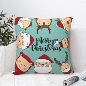 Yastık Mutlu Polyester Cover Mutlu Noeller Günü Yıl Noel Baba Elk Kar Tanesi Yatak Odası Ofis Cojines Tırtı Yastık Kılıfı