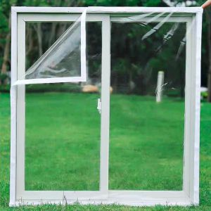 Nets Transparent Home Window Windproof Curtain Winter SelfAdhesive Keep Warm Film Detachable Rainproof Cloth Waterproof Door Curtain