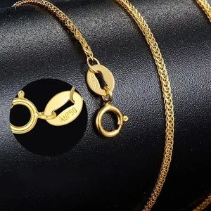 Miqiao Real Gold Chopin Halskette für Frauen reine Au750 Fashion Einfach vielseitigem Schmuck Geschenk 2 D58