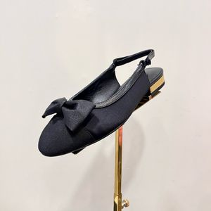 Платье обуви мулы Bow Sandals roafers 100% кожаные женщины плоские принчаун Аутентичный ковфид повседневная обувь круглый ноги классические слайды размером 35-42