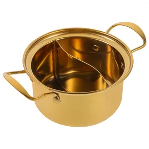 Doppia caldaie in acciaio inossidabile dorato Piccolo piatto di rulle di latte con utensili da cottura sul coperchio