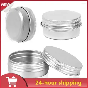 Storage Bottles Portable Silver Round Aluminum Tin Cosmetic Cream Container Sample Jar Screw Thread Lid Pot Makeup Hair Wax Case