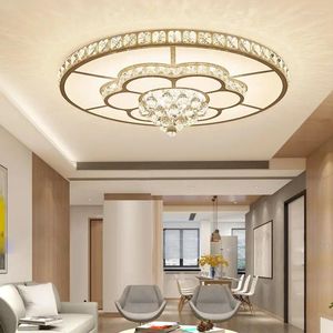Luzes de teto Smart Led Lamp Crystal Plum Blossom Sala de estar de ponta redonda Luz de luxo de luxo de lâmpadas de quarto elegantes
