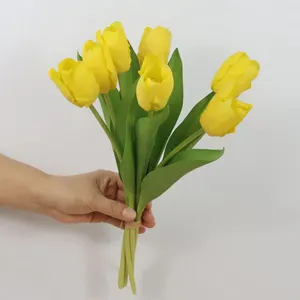 Flores decorativas Tulipas falsas Tulipas simuladas bela buquê de flores artificiais para decoração de festa de casamento em casa