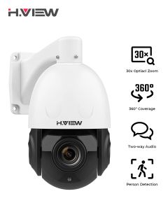 Intercom H.View 5MP 30X POE PTZ Güvenlik Kamerası, 30x Optik Zoom IP Açık Kamera, 2way Ses, 500ft Gündüz/Gece Görüşü, İnsan Algılama