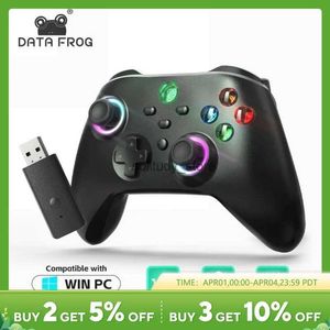 Game Controllers Joysticks Data Frog Wireless PC Controller with RGB Programmable Turbo Wakeup Function Gamepad for PC Windows 10/11 for Steam Deck Android Q240407