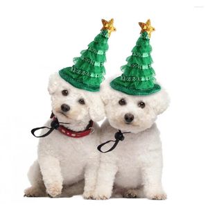 犬のアパレルペット用品猫ハロウィーンクリスマスハットグリーンツリー面白い帽子の衣装