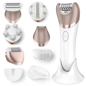 6IN1 Zestaw Epilator dla kobiet elektrycznych golarki Bikini Bikini Trimmer bezbolesny trymer dla kobiet Epilator twarzy do ładowania twarzy 240322