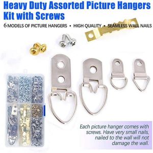 Hooks D-Rings Po Frame Hangers Art Wall with Screw Fasteners Hardware