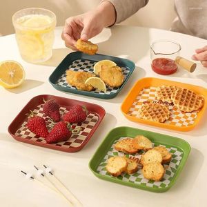 Storage Bottles 4 Pcs Food Tray Fruit Snack Candy Nut Serving Organizer Tableware Plastic Dish Container Breakfast Plate