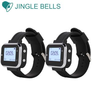 Accessoires Jingle Bells 433MHz Wireless Watch Receiver Pager für Fast Food Shop Restaurant Cafe Clinic Calling System in Russian Spanisch