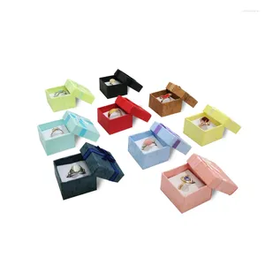 Schmuckbeutel Großhandel 12pcs/Los Buntes Ringkasten Ohrring -Hülle Jewerly Display Container Aufbewahrungsrequisiten Geschenkverpackung mit Bowknot 4 4cm