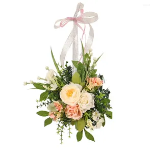 Декоративные цветы искусственное венок цветочная стена висят весенняя домашняя украшение для свадебного подвесного реалистичного моделирования дверей розовая гирлянда
