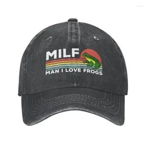 Ball Caps Fashion Unisex Cotton Milf Man I Love Frogs Baseball Cap Adult Adjustable Dad Hat Men Women Outdoor