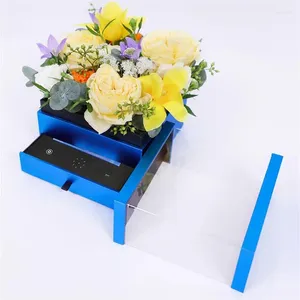 Present Wrap Transparent Luxury Flower Display Light Control LCD Video Wedding Box Music Card Player