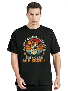 Męskie koszule śmieszne wszystkie psy zostały stworzone równe Jack Russell Terrier Dog Lover Shirt Summer Graphic Cotton Streetwear krótkie rękawowe T-shirt