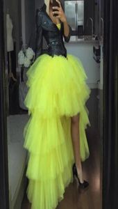 Cheap High Low Tulle Skirts Girls Party Dress Tutu Cute Cheap Woman Tulle Skirt For Evening Tiered TUTU Candy Color Prom Gowns Onl5372270