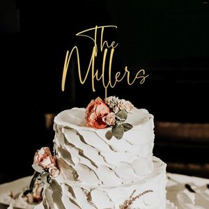 Вечеринка персонализированное свадебное торт Topper Имя мистер и миссис Топперс для акриловой деревенской годовщины невесты