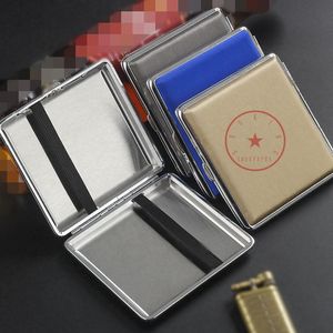 最新のカラフルなメタルレザー喫煙タバコ収納ボックスポータブル革新的なポケットコンテナ乾燥ハーブタバコハウジングホルダースタッシュケース