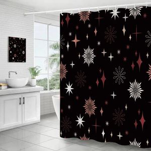 Zasłony prysznicowe Kreatywny geometryczny abstrakcyjny boho kwiatowy nowoczesny minimalistyczny czarny kurtyn do kąpieli materiał łazienkowy z haczykami