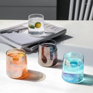 Weingläser kreatives mehrfarbiges Glas Whisky Cocktail Brandy Milchsaft Transparent Wasserbecher Tea Becher 250 ml