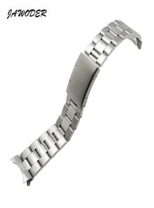 JAWODER Watch band 18 19 20 22 23 24mm Silver Pure Solid Stainless Steel PolishingBrushed Watch Strap Deployment Buckle Bracelets5109365