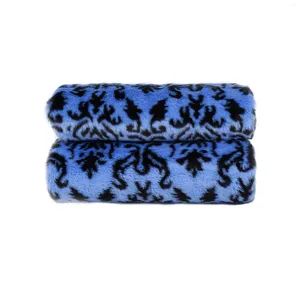 Koce jesienne zima niebieski czarny wzór sztuczny futra koc biurowy na kanapie super jedwabiste i miękkie gęstość rzutów na ciepło