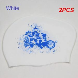 2PCS silikonowe pływanie dla długich włosów Wodoodporne czapki pływackie panie nurkowe kapelusz dzieci Casquette 240403