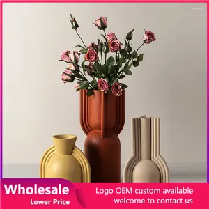 Vasi vaso ceramico vaso moderno irregolare decorazione per casa nordica geometria disposizione floreale mobili decorazioni artigianato