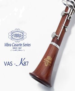 Hochwertiger Vibrale Vask87 17 Tasten handgefertigt Redwood Clarinet B flach versilberte Taste mit Reinigungsgewalzholz Musical Inst4731848