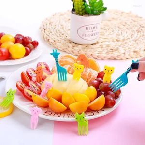 Forks 10pcs bento warzywa crockery urocze mini maluch dziecięcy Kolekcje dla dzieci wybiera kreskówkowe zwierzę