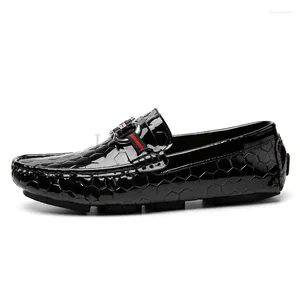 Casual Shoes High Quality Genuine Leather Men Soft Crocodile Style Moccasins Mens Loafers Fashion Brand Male Flats Comfy Driving