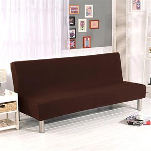 Chair Covers Chaise Slip Cover Folding Sofa Bed Solid Color Futon Armless Slipcover Polyester Elastic Fabric All Inclusive