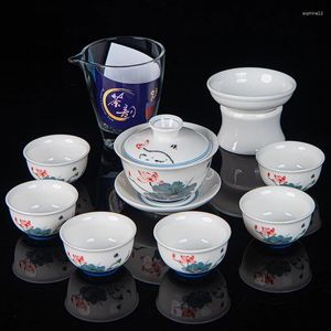 Zestawy herbaciarskie Fatton Fat Jade Porcelain Tea z wysokiej jakości zestawu ceramicznego z pudełkiem podarunkowym