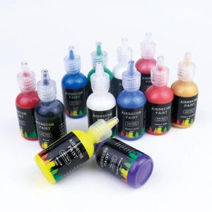 Kitler 12/6 Molors/Set DIY Airbrush Tırnak Sanat Mürekkepleri Akrilik Boya Mürekkebi Set Airbrush Pigmentleri Sprey Sanat Tırnak Şablonları Boyama Tırnak Aracı