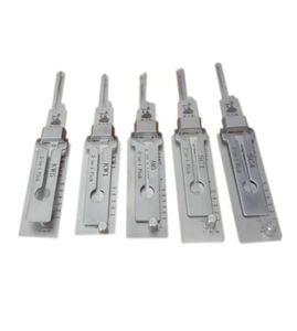 Ny låssmed levererar 5delar Lishi 2 i 1 SC1 SC4 KW1 KW5 AM5 Lock Pick and Decoder Tools for Home Door Locks7671755