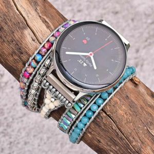 Armband Armband für Samsung Uhren Band natürlicher Kaiser Stein einzigartiger Smart Watch Armband Blau Kristall Uhr Bnad Schmuck Großhandel Großhandel