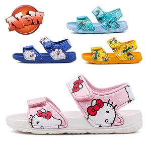 Детские туфли летние сандалии детская обувь мальчики девочки с открытыми носами пляжные туфли мода милая мультипликационная конфеты для детских сандалии
