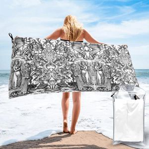 Towel Apocalyptic Illustration No.11 The Woman In Sky Quick Dry Top Quality Hiking Small Size Funny Novelty Beach