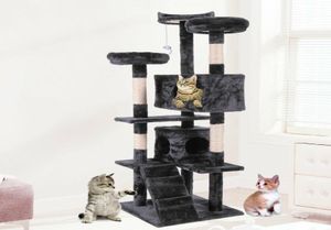 60 Quot Tree Tree Tower Condo Furniture царапина Post Pet Kitty Play House Black1514838