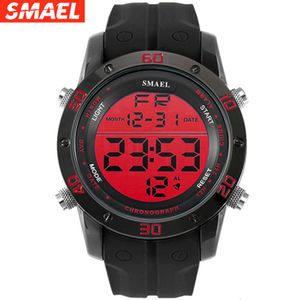 Single Display Silicone Digital Sports Watch Multi Functional Waterproof Men's Alloy Outdoor Watch